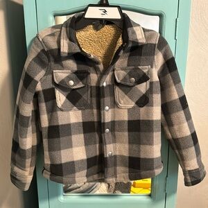 Plaid lined shacket